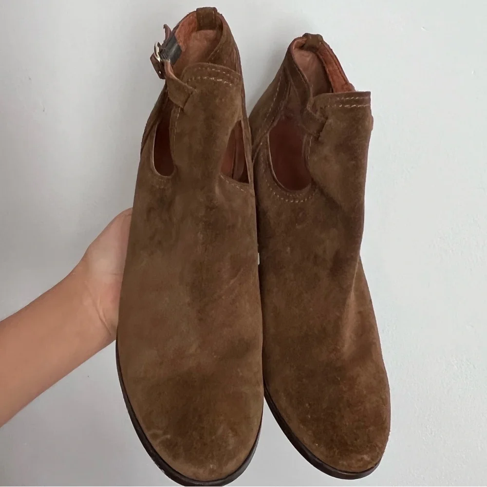 Frye Meghan Ankle Boots Women’s Size 10B Booties Brown Suede Heels
